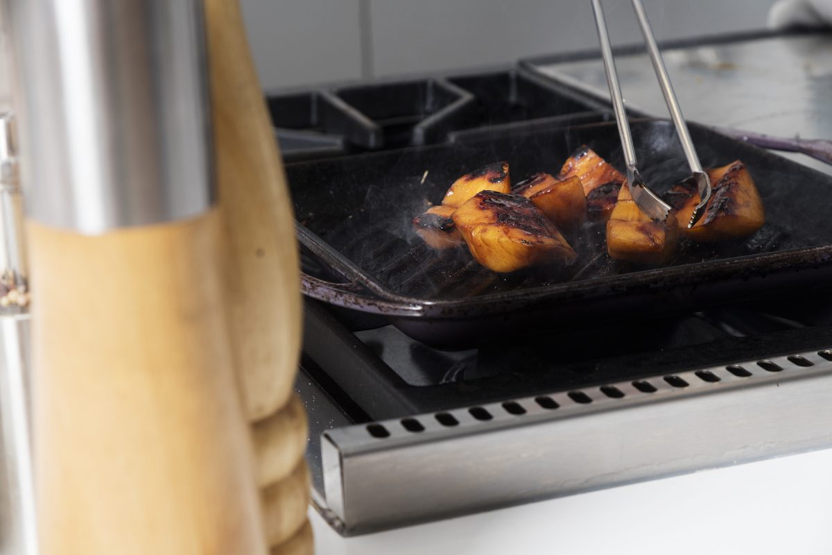 Grilled Balsamic Peaches with White Truffle Balsamic Glaze — Delicious & Sons