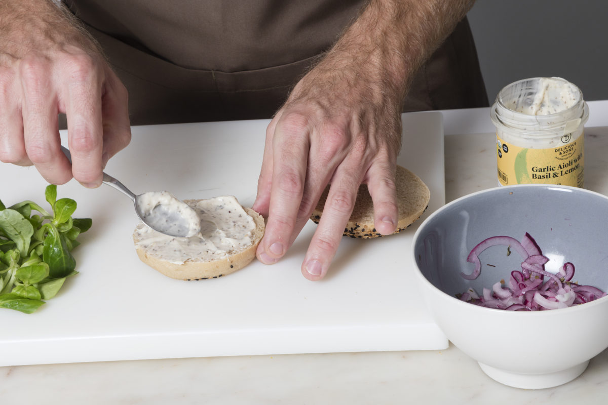 Lentil Burger with Aioli of Basil & Lemon by Sergi Ferrer — Delicious & Sons