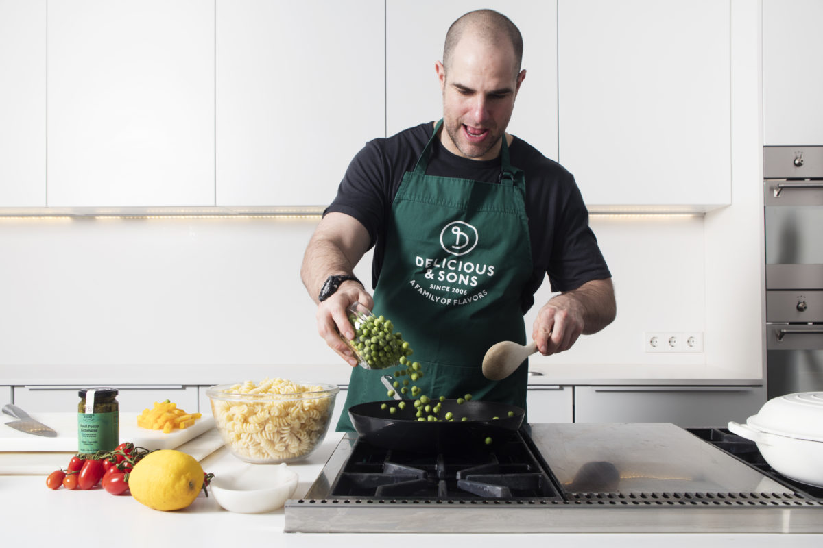 Pasta Salad with Peas and Organic Basil Pesto Genovese by Alberto Rey — Delicious & Sons