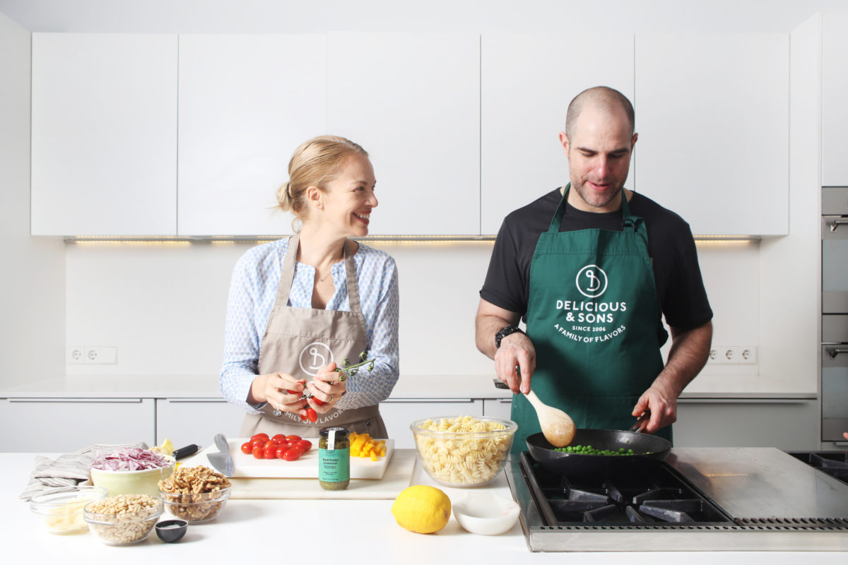 Pasta Salad with Peas and Organic Basil Pesto Genovese by Alberto Rey — Delicious & Sons