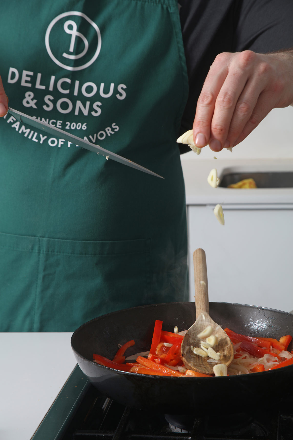 Shakshuka with Spinach and Puttanesca Sauce and Sun-Dried Tomato Spread by Alberto Rey — Delicious & Sons