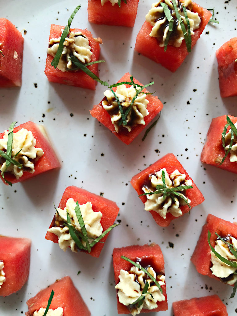 Watermelon Bites & White Truffle Glaze by Marisa Ford — Delicious & Sons