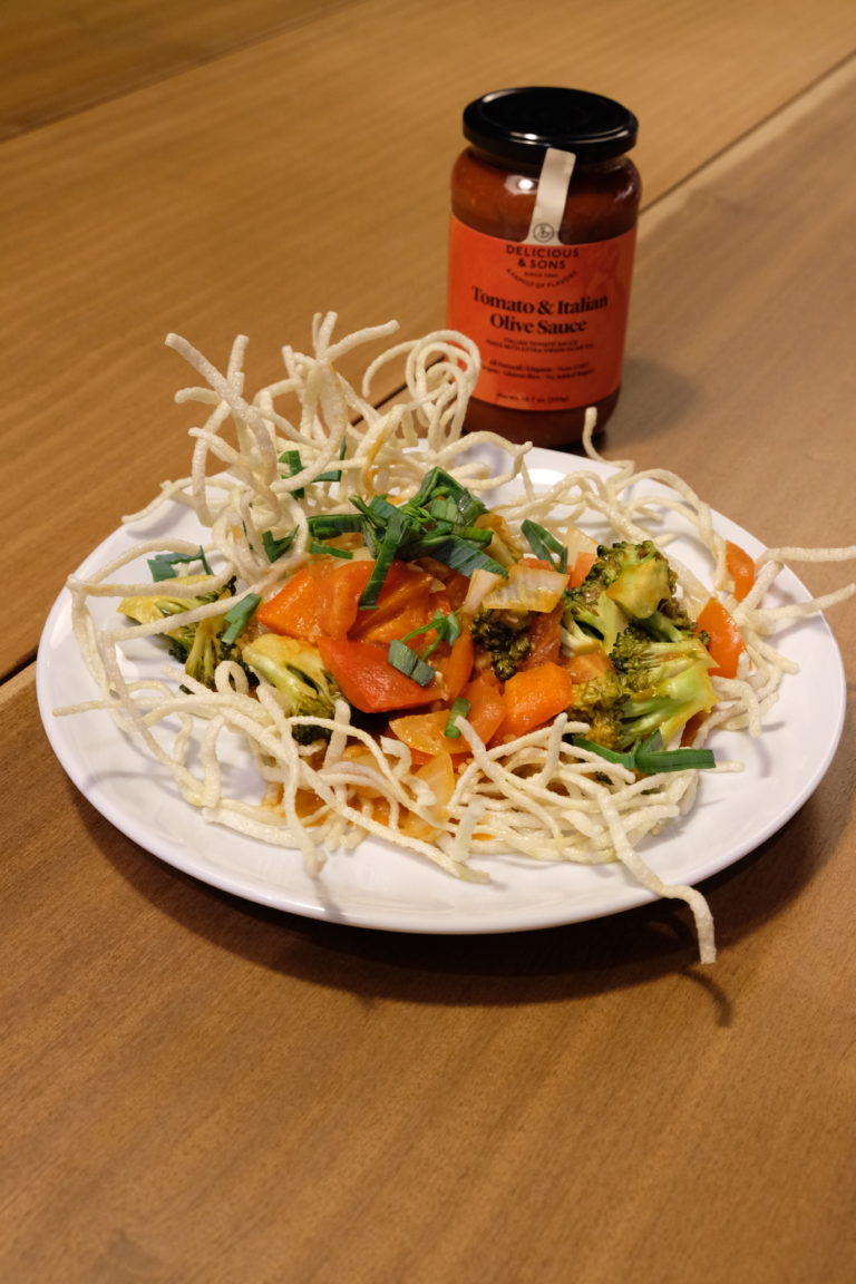 Vegetable Stir-Fry with Crispy Noodles by Ricky Mandle — Delicious & Sons