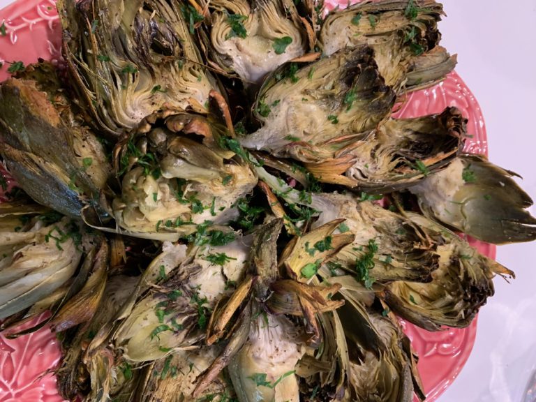 Roasted Artichokes with Basil Aioli by Mónica Navarro — Delicious & Sons