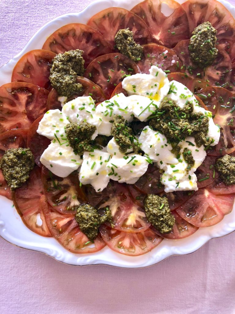 Caprese Salad with Basil Pesto Genovese by Alf Mota — Delicious & Sons