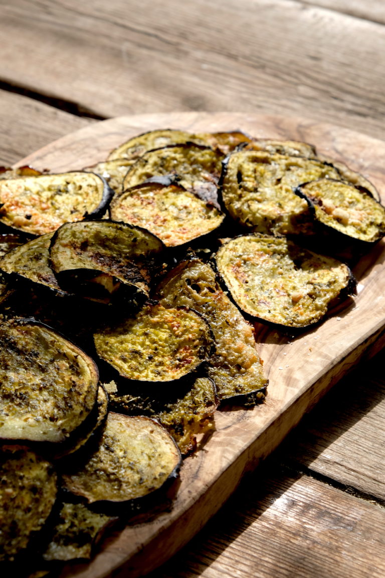 Eggplant Pesto Crisps — Delicious & Sons