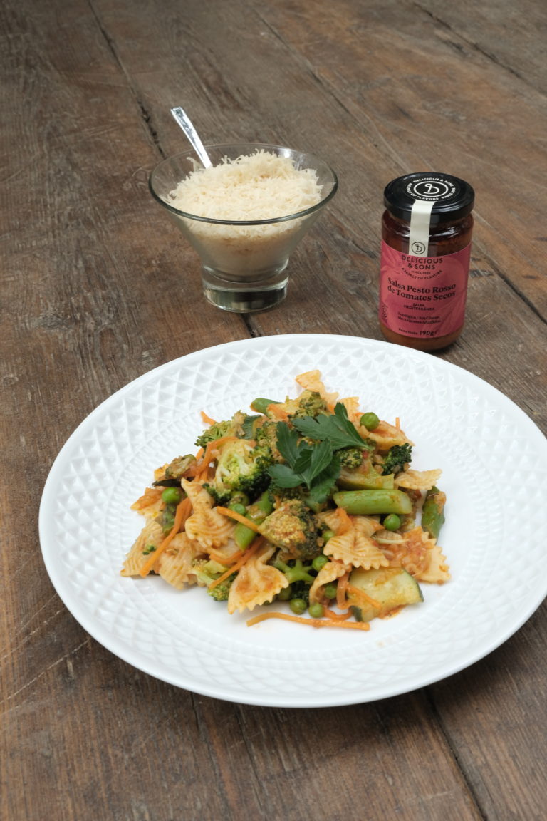 Pasta Primavera with Pesto Rosso — Delicious & Sons