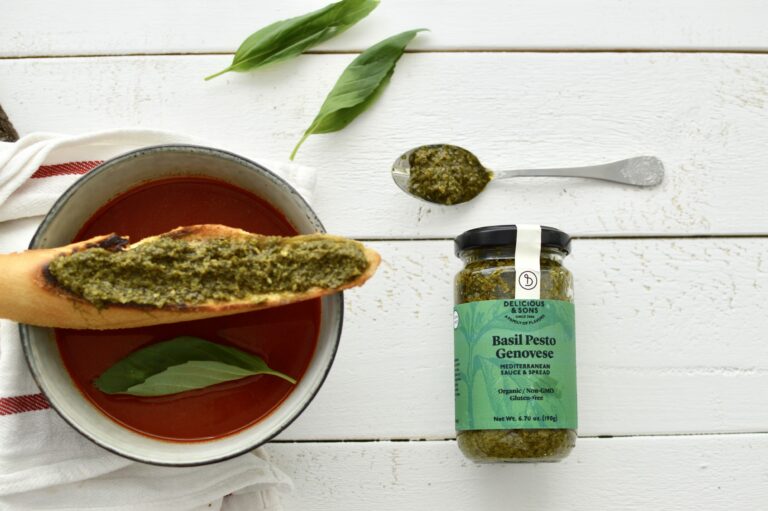 Tomato Soup with Basil Pesto — Delicious & Sons